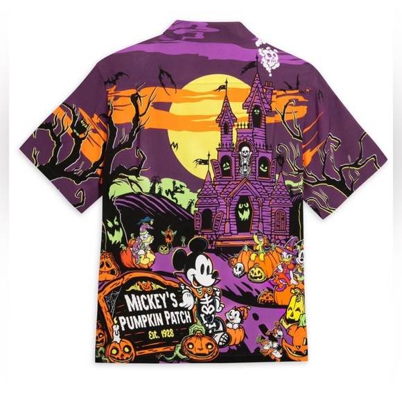 New Disney Men’s Mickey and friends Halloween woven short sleeve shirt XS - Picture 6 of 10